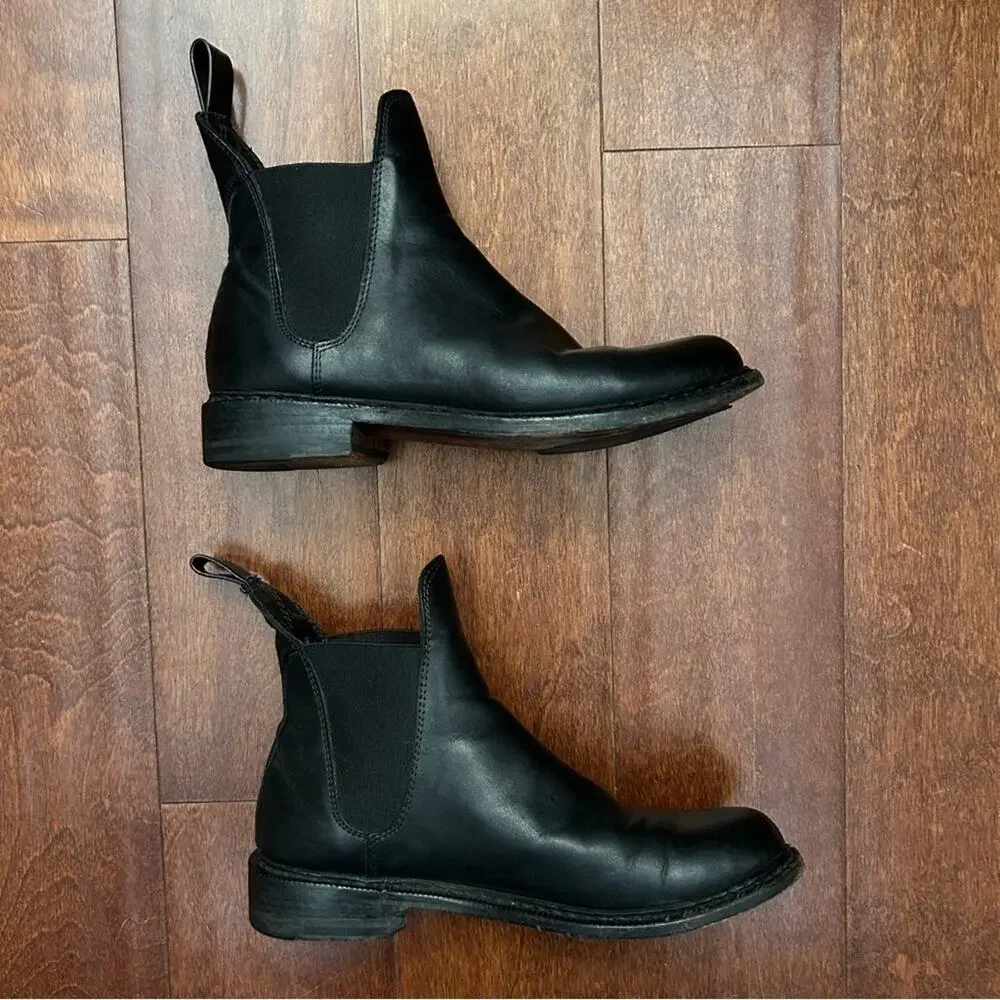 Rag & Bone Dartford Chelsea Boot in Black Leather, Size 7.5 EU37.5